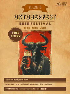 Oktoberfest beer festival poster template