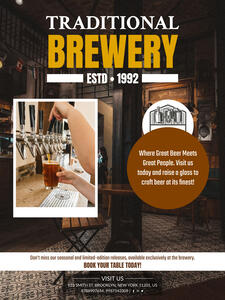 Traditional brewery poster template