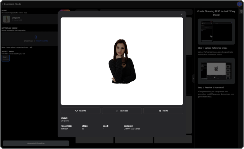 Free AI 2D to 3D Converter to Convert 2D Image to 3D Model